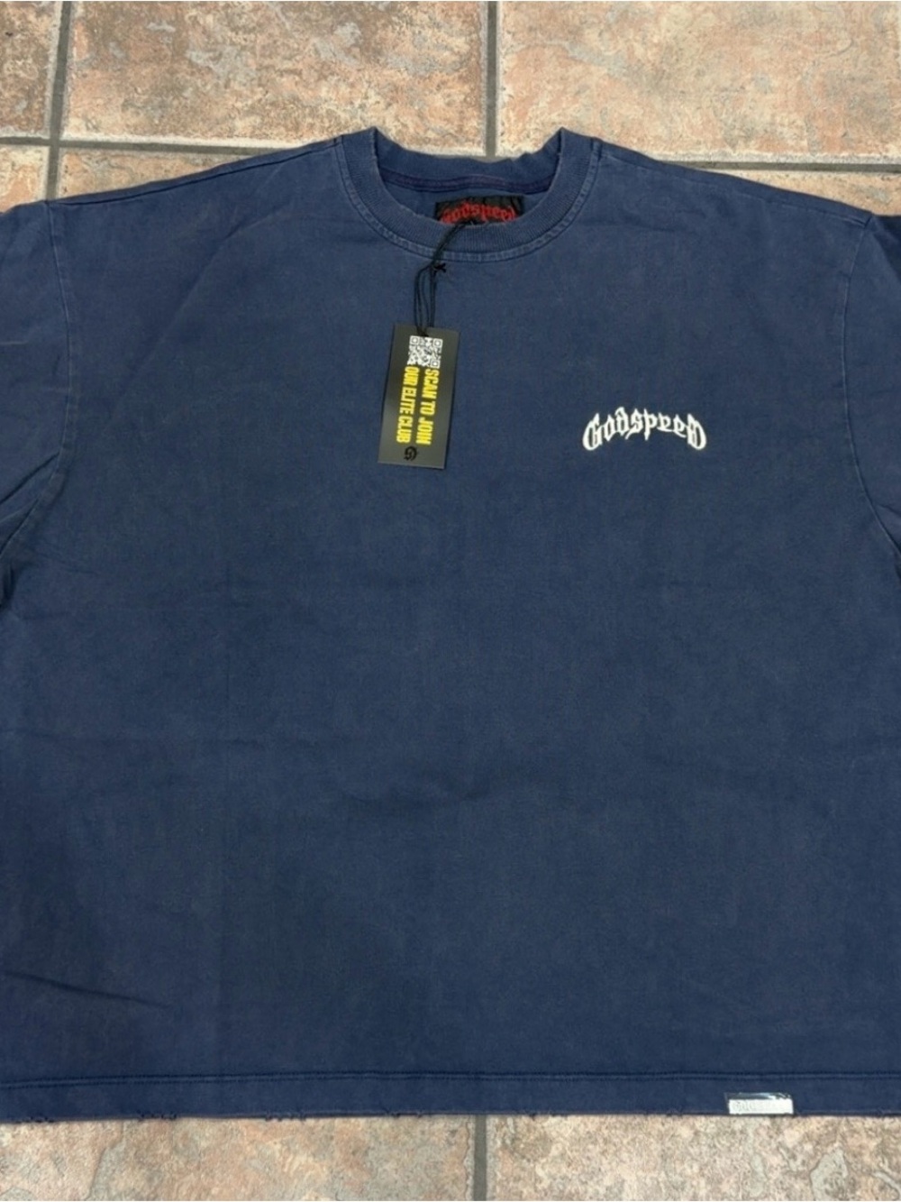 Godspeed New York "Vital" Necessi-Tee in navy Size Small New with tags